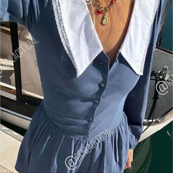 NWT ZARA Benla SHORT DRESS WITHβBIB COLLAR - Picture 15 of 16